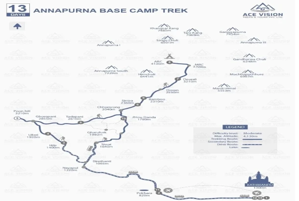 Annapurna Base Camp Trek Map