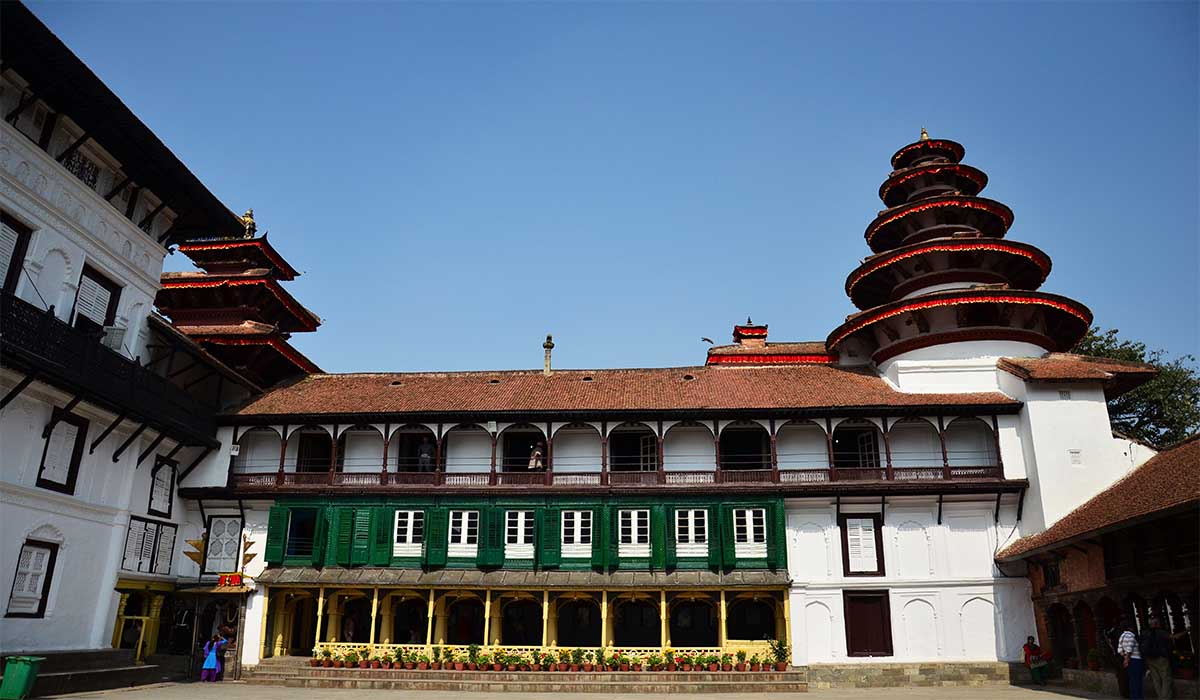 ancient nepalese architecture building and antique old ruins nepali nasal chok hanuman dhoka