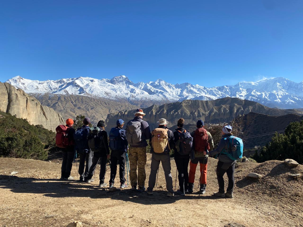 troops at upper mustang enjoying the mountain view